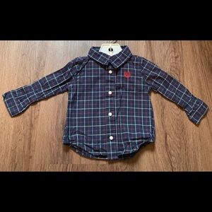 Chaps Plaid Blue, Green, Red Button Up Shirt Top- 6 Months